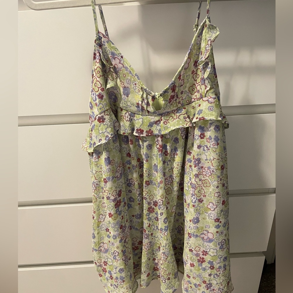 Urban Outfitters Green Floral Romper